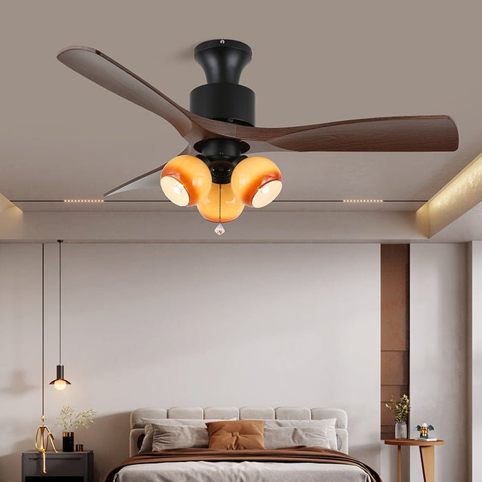 Amberglo Retro Ceiling Fan Light Vakkerlight
