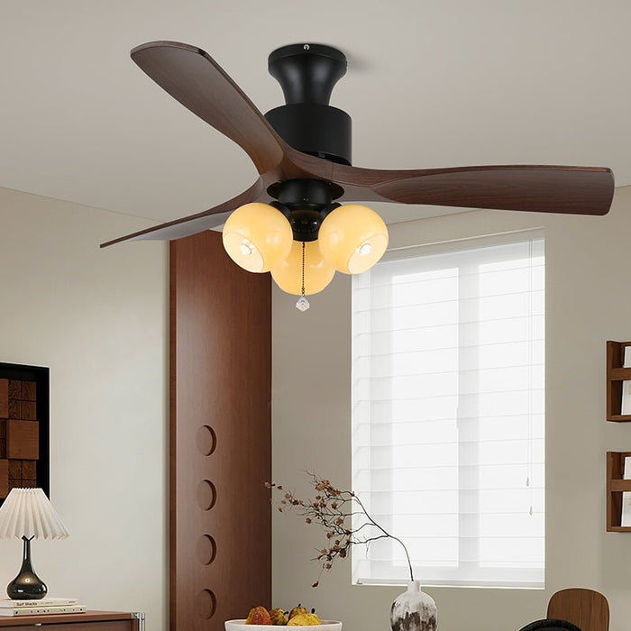 Amberglo Retro Ceiling Fan Light Vakkerlight