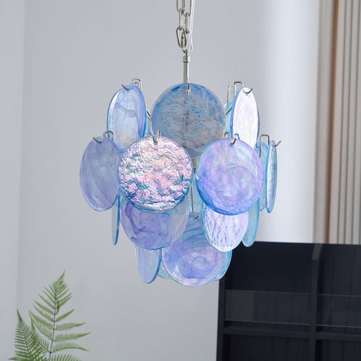 Aqua Blue Glass Chandelier Vakkerlight