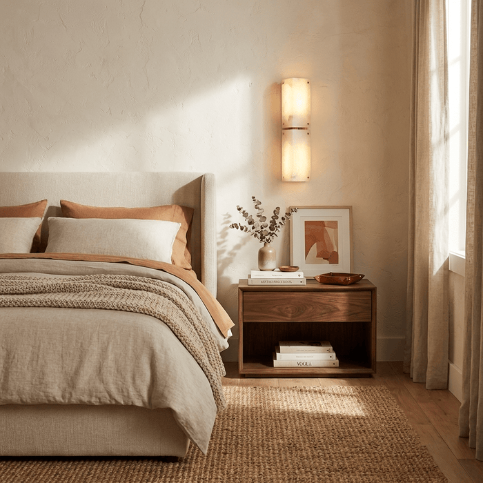 Aurelia Double Panel Alabaster Wall Light Vakkerlight