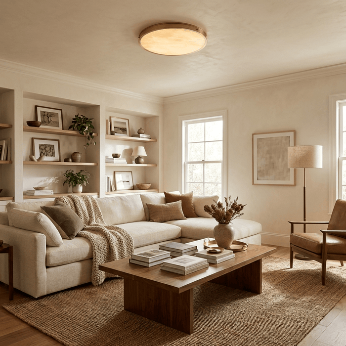 Aureon Alabaster Round Ceiling Lamp Vakkerlight