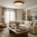 Aureon Alabaster Round Ceiling Lamp Vakkerlight