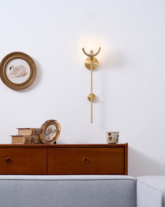 Ava Brass Alabaster Wall Lamp Vakkerlight