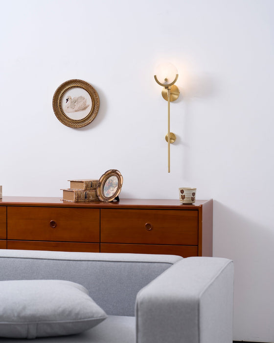 Ava Brass Alabaster Wall Lamp Vakkerlight