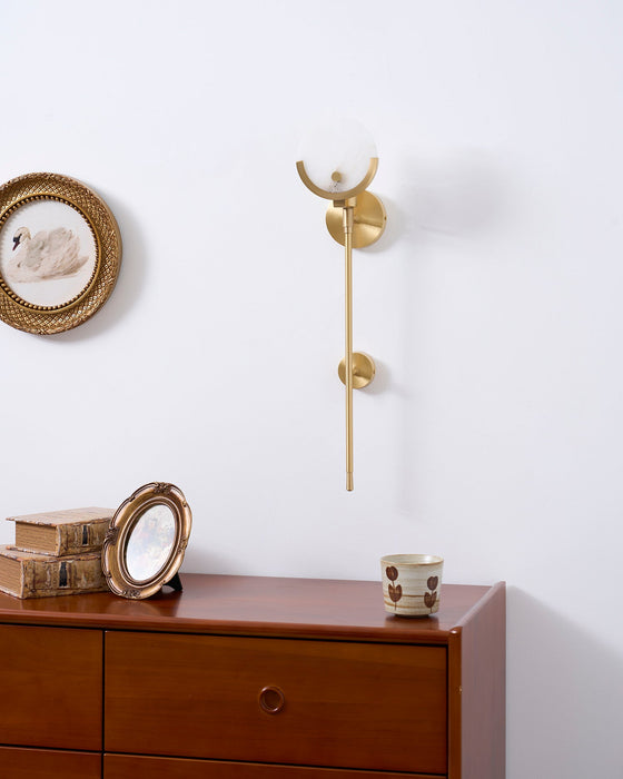 Ava Brass Alabaster Wall Lamp Vakkerlight