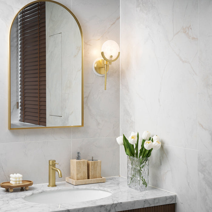 Ava Brass Alabaster Wall Lamp Vakkerlight