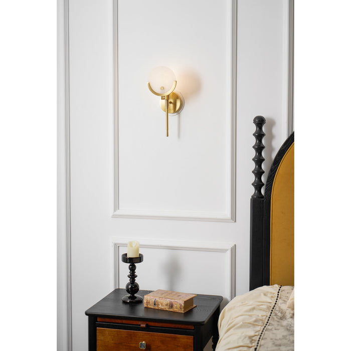 Ava Brass Alabaster Wall Lamp Vakkerlight