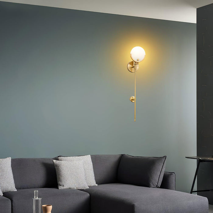 Ava Brass Alabaster Wall Lamp Vakkerlight