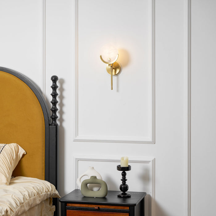 Ava Brass Alabaster Wall Lamp Vakkerlight