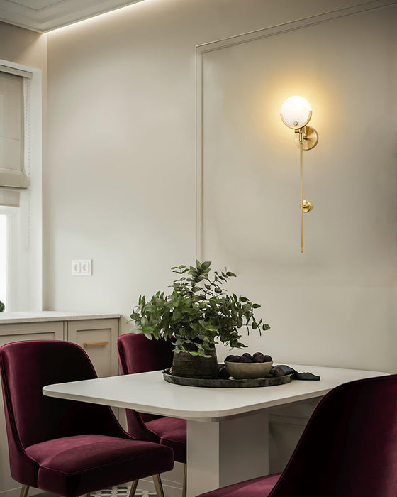 Ava Brass Alabaster Wall Lamp Vakkerlight