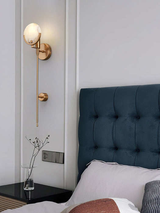 Ava Brass Alabaster Wall Lamp Vakkerlight