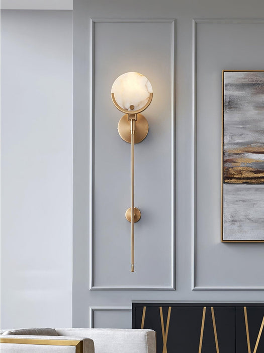 Ava Brass Alabaster Wall Lamp Vakkerlight