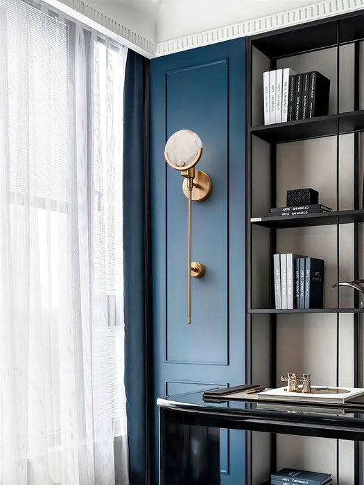 Ava Brass Alabaster Wall Lamp Vakkerlight