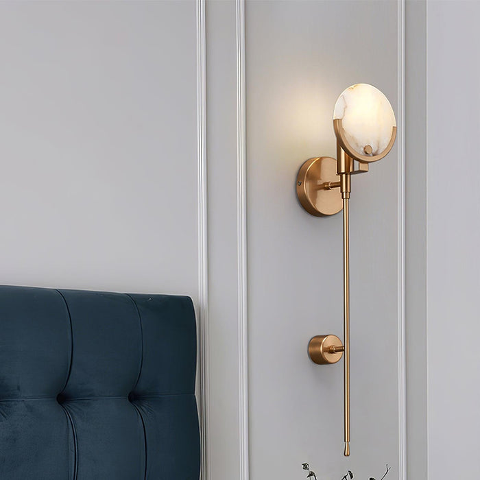 Ava Brass Alabaster Wall Lamp Vakkerlight