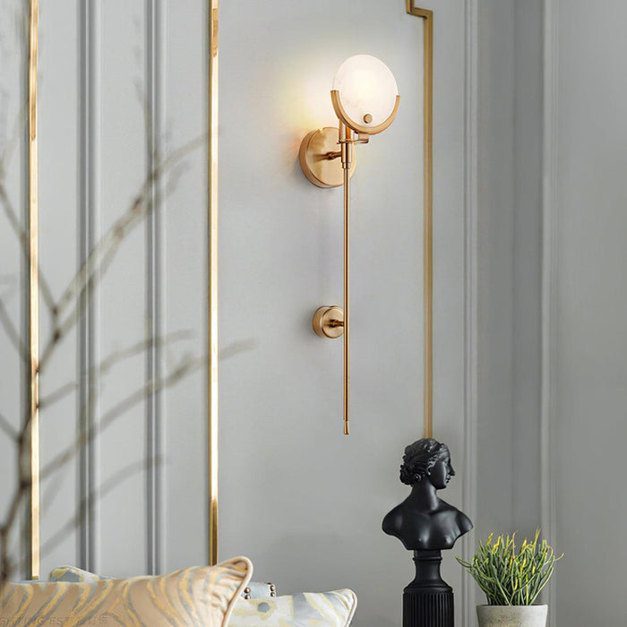 Ava Brass Alabaster Wall Lamp Vakkerlight