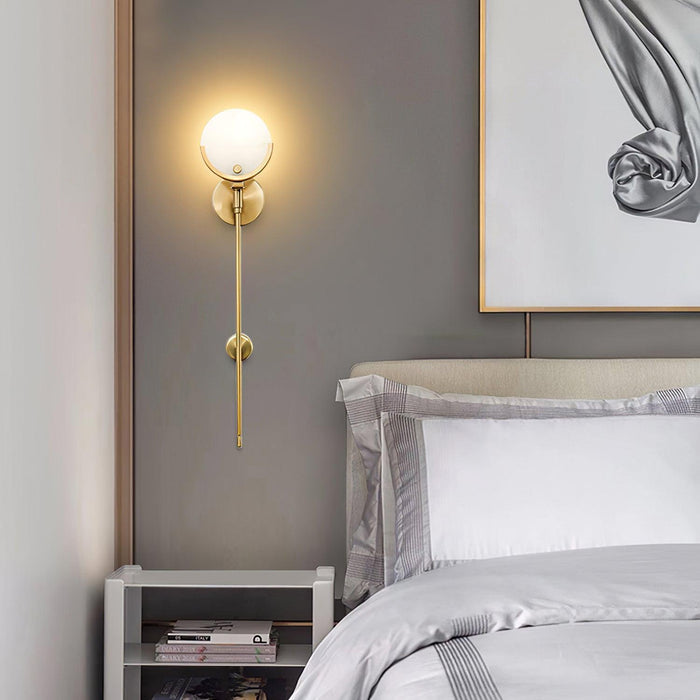 Ava Brass Alabaster Wall Lamp Vakkerlight