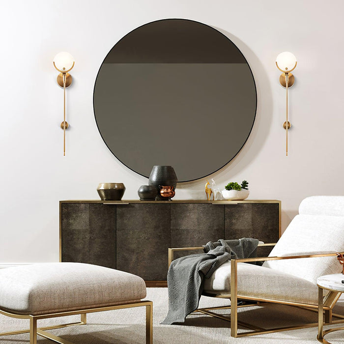 Ava Brass Alabaster Wall Lamp Vakkerlight