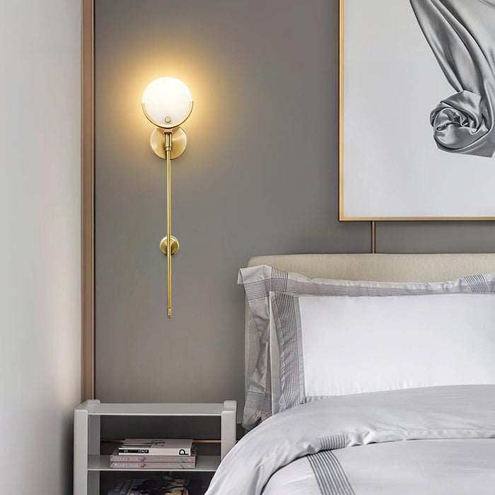 Ava Brass Alabaster Wall Lamp Vakkerlight