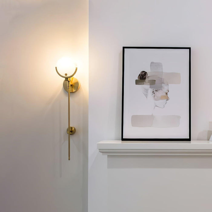 Ava Brass Alabaster Wall Lamp Vakkerlight
