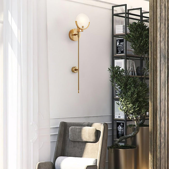 Ava Brass Alabaster Wall Lamp Vakkerlight