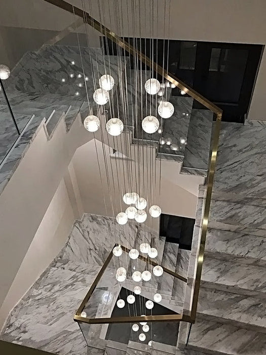 Bubble Crystal Ball Staircase Chandelier