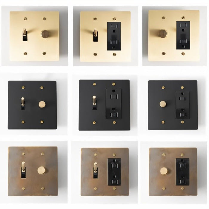 Brass Mixed Dimmer Switch (2-Gang) simprolos