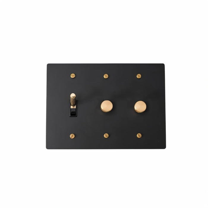 Brass Mixed Dimmer Switch (3-Gang) simprolos