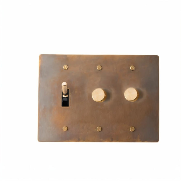 Brass Mixed Dimmer Switch (3-Gang) simprolos