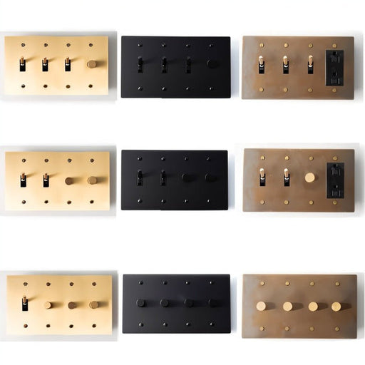 Brass Mixed Dimmer Switch (4-Gang) simprolos