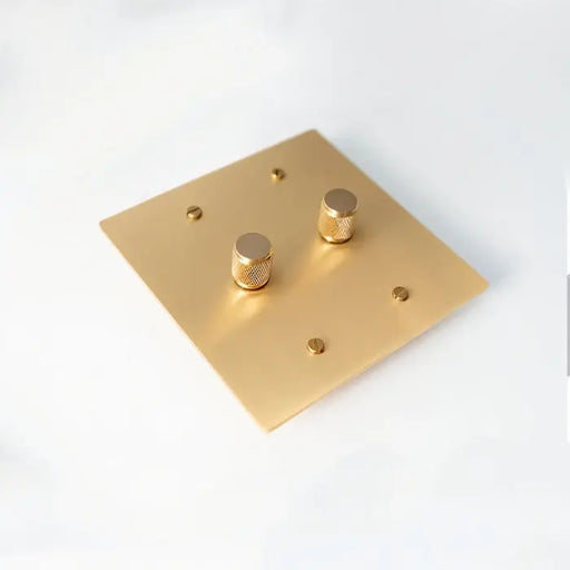 Brass Rotary Dimmer Switch (2-Gang) - Open Box simprolos