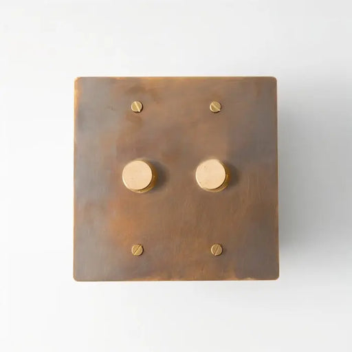 Brass Rotary Dimmer Switch (2-Gang) - Open Box simprolos