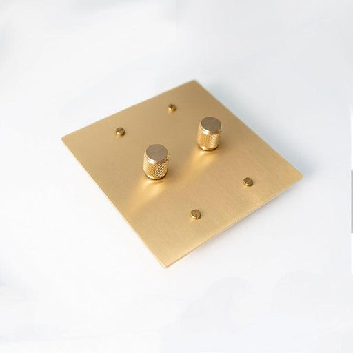 Brass Rotary Dimmer Switch (2-Gang) - Simprolos