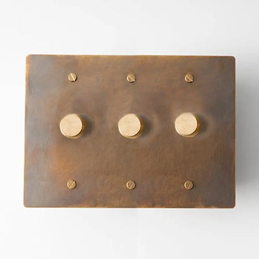Brass Rotary Dimmer Switch (3-Gang) - Open Box simprolos