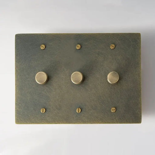 Brass Rotary Dimmer Switch (3-Gang) - Open Box simprolos