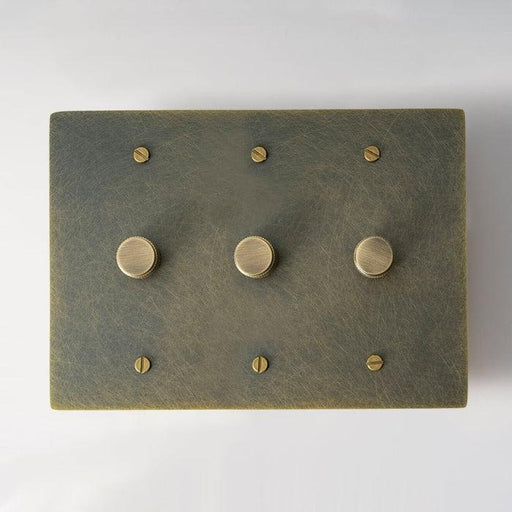 Brass Rotary Dimmer Switch (3-Gang) - Simprolos