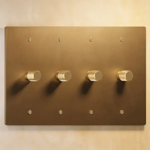Brass Rotary Dimmer Switch (4-Gang) - Open Box simprolos