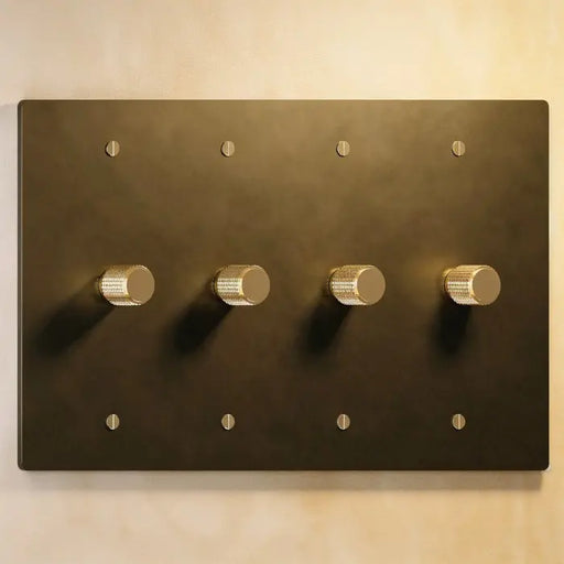 Brass Rotary Dimmer Switch (4-Gang) - Open Box simprolos