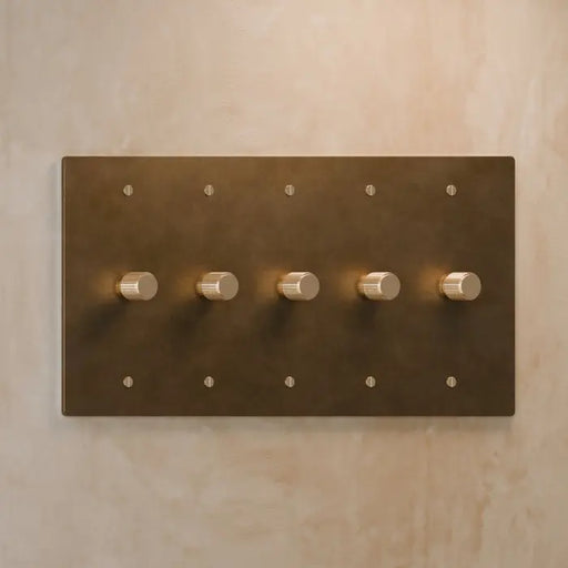 Brass Rotary Dimmer Switch (5-Gang) - Open Box simprolos