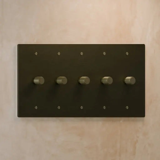 Brass Rotary Dimmer Switch (5-Gang) - Open Box simprolos
