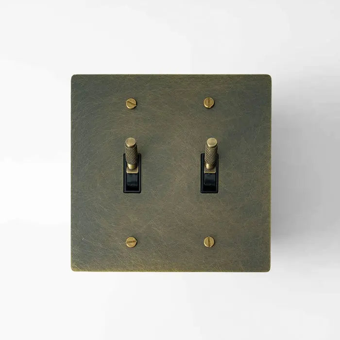 Brass Toggle Switch (2-Gang) - Open Box simprolos