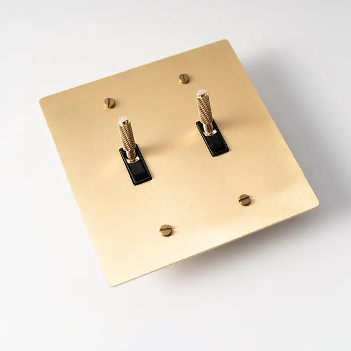 Brass Toggle Switch (2-Gang) - Open Box simprolos