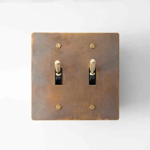 Brass Toggle Switch (2-Gang) - Open Box simprolos