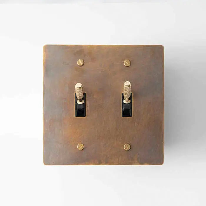 Brass Toggle Switch (2-Gang) - Open Box simprolos