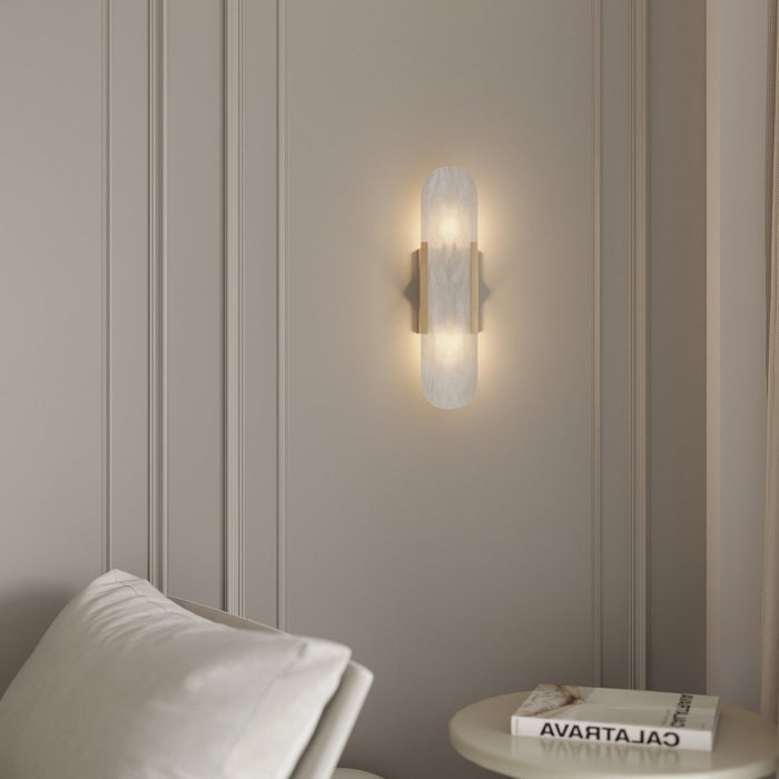 Melange Elongated Alabaster Wall Lamp
