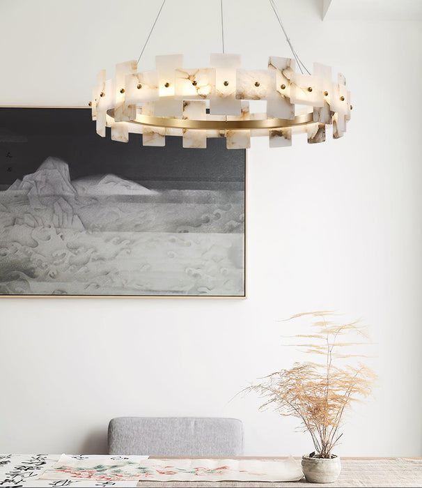 Alabaster Halo Chandelier Vakkerlight