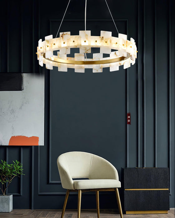 Alabaster Halo Chandelier Vakkerlight