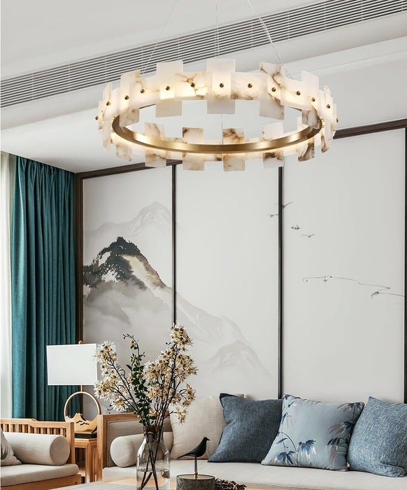 Alabaster Halo Chandelier Vakkerlight
