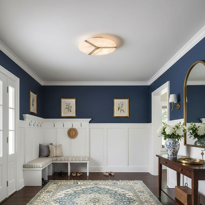 Clocks Alabaster Ceiling Light Vakkerlight