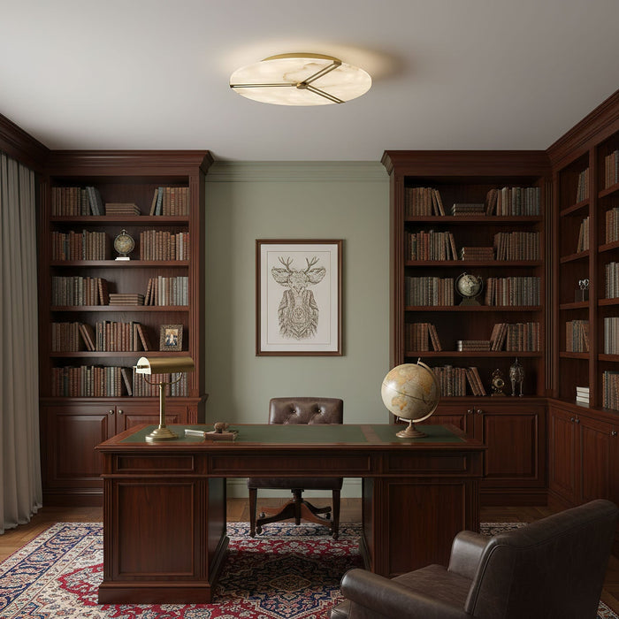 Clocks Alabaster Ceiling Light Vakkerlight