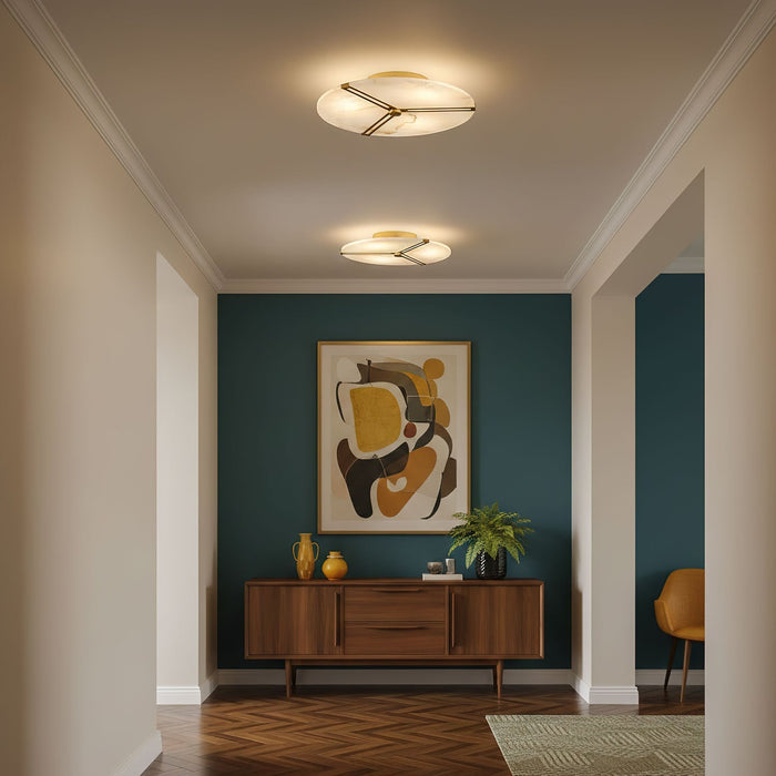 Clocks Alabaster Ceiling Light Vakkerlight